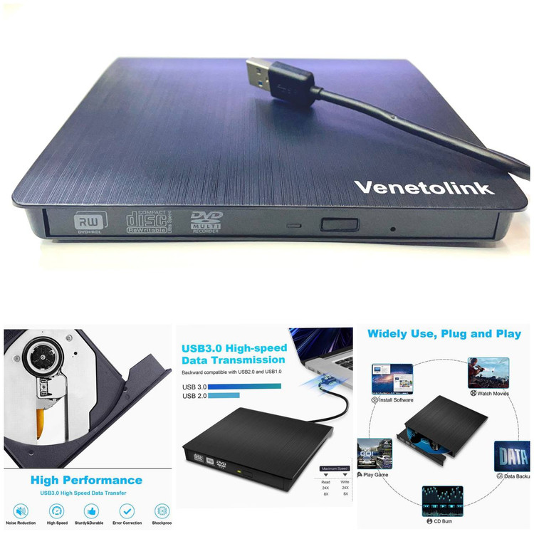باکس دی وی دی ضخیم اکسترنال با ۲خروجی USB3&TYPE C