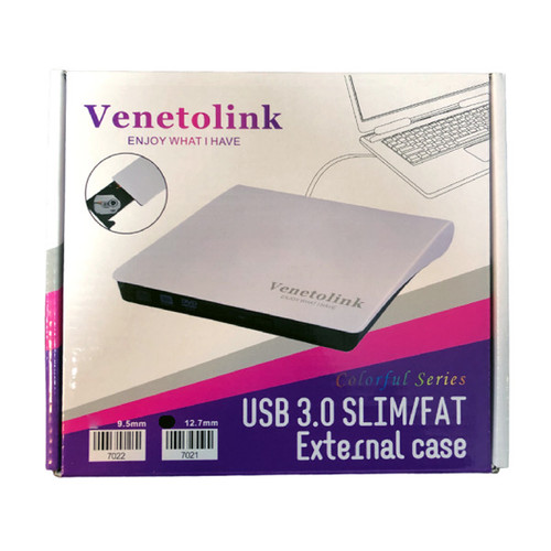 باکس DVD رایتر لپ تاپ USB-C 3.0 ونتولینک ضخامت ۱۲/۷ میلی متر