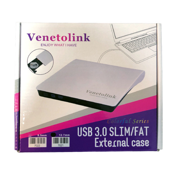باکس DVD رایتر لپ تاپ USB-C 3.0 ونتولینک ضخامت ۱۲/۷ میلی متر